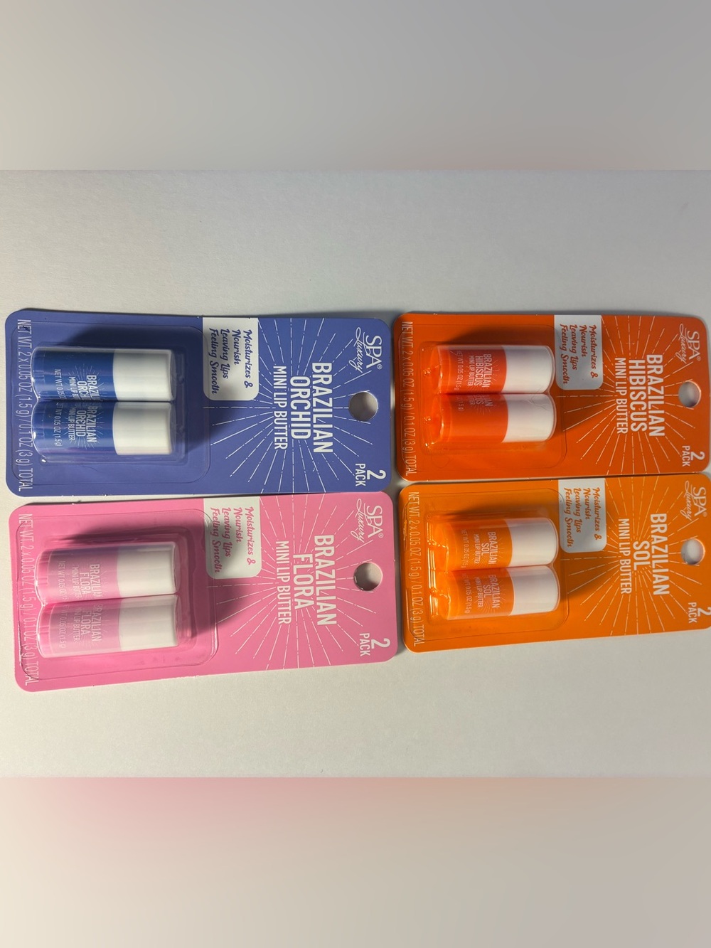 Brazilian Orchid & Floral Mini Lip Butter 2-Pack - Blue & Pink
